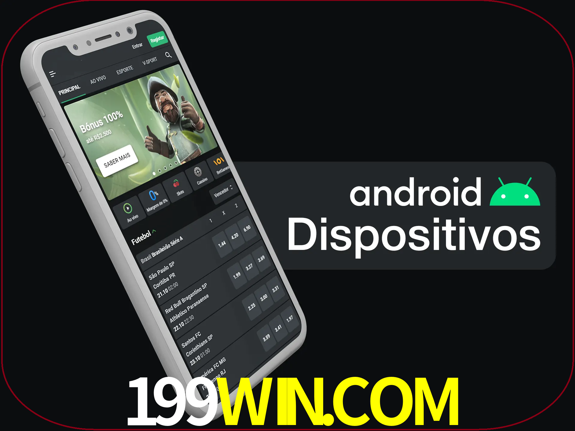 O aplicativo suporta a maioria de todos os dispositivos Android.