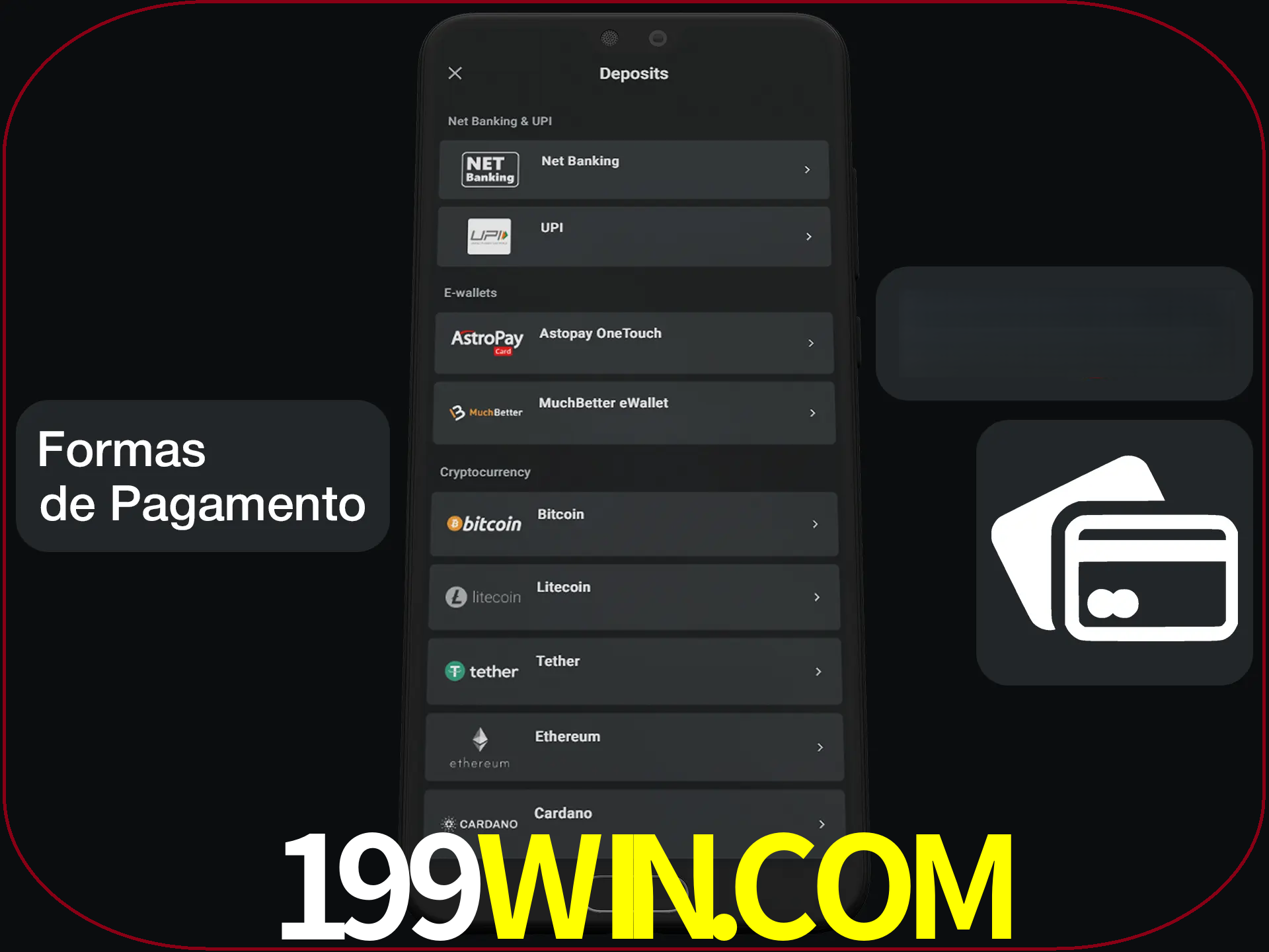 Escolha a forma de pagamento de sua preferência.