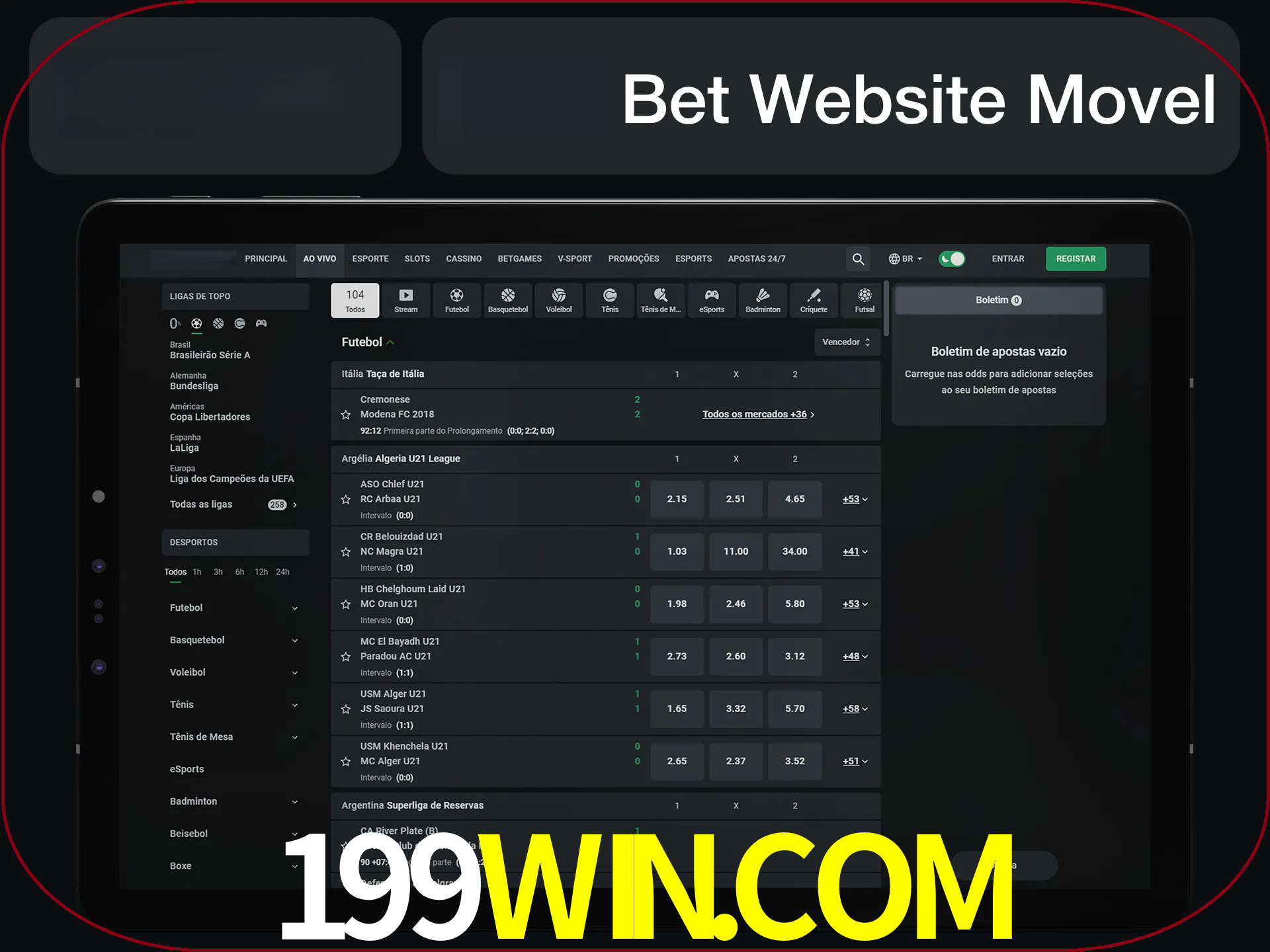 Use nosso website em qualquer dispositivo.
